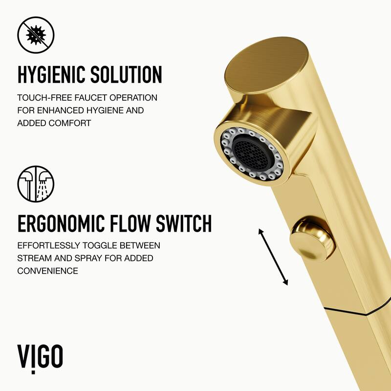 VIGO Jewel 15" H Touchless Pull-Out Sprayer Kitchen Faucet