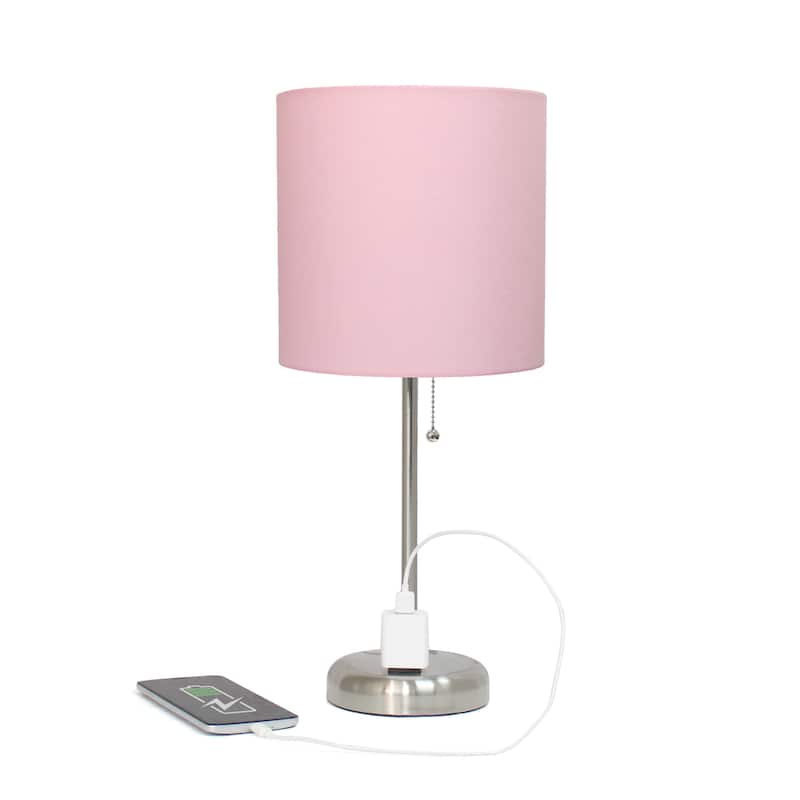 Simple Designs 9.5" Desk Lamp with Charging Outlet and LED Bulb Included - 19.50