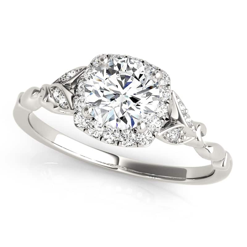 Auriya 14k White Gold Lab Grown Round Diamond Halo Engagement Ring 0.50 to 5.00 ct. tw. (F-G VS) - 1.75 ct. center - 6