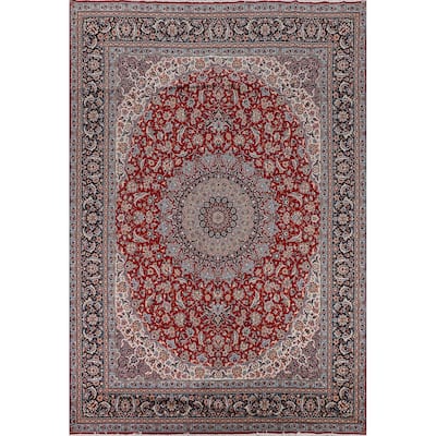 Red Kashan Turkish Area Rug Traditional Machine Made Carpet - 9'6" x 12'10"