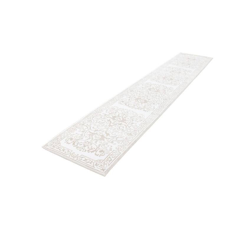 Traditional Wralvale Collection Area Rug - Snow White - 2'x8'