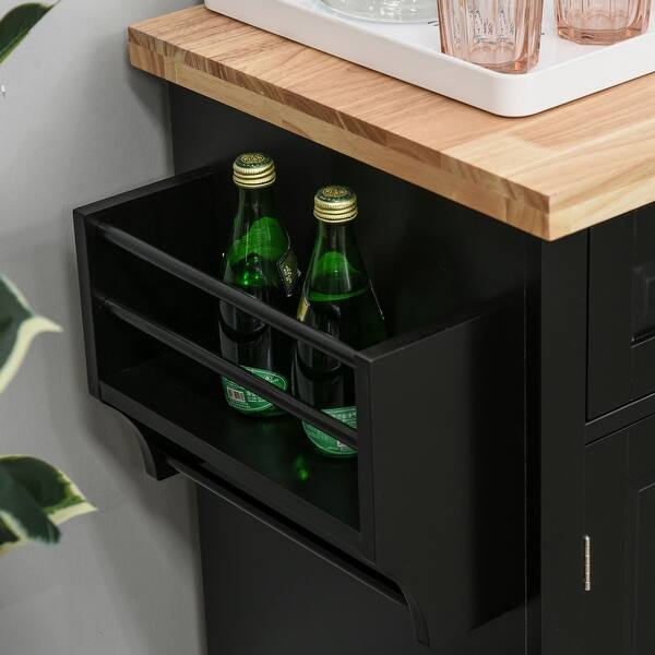 Shop Homcom Rolling Kitchen Island Cart With Rubber Wood Top Spice Rack Towel Rack Drawers For Dining Room Overstock 32538551