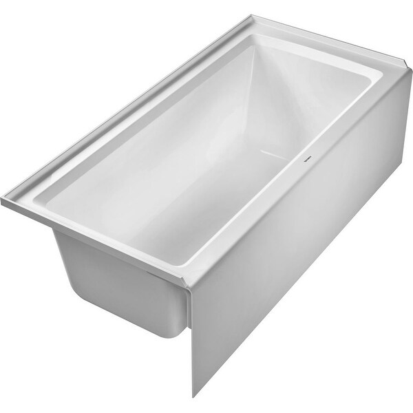 Duravit 700408-L-19TALL Architec 66" Alcove Acrylic Soaking Tub with Left Drain and Overflow - White