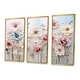 preview thumbnail 2 of 5, Designart "White And Pink Floral Wonderland" Floral Framed Wall Art Set of 3 - Traditional White Wall Art Decor 3 Pieces