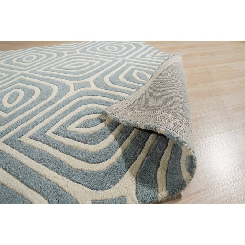 Blue Modern Contemporary Tufted Stripes Area Rug - Sleek Design and Luxurious Comfort