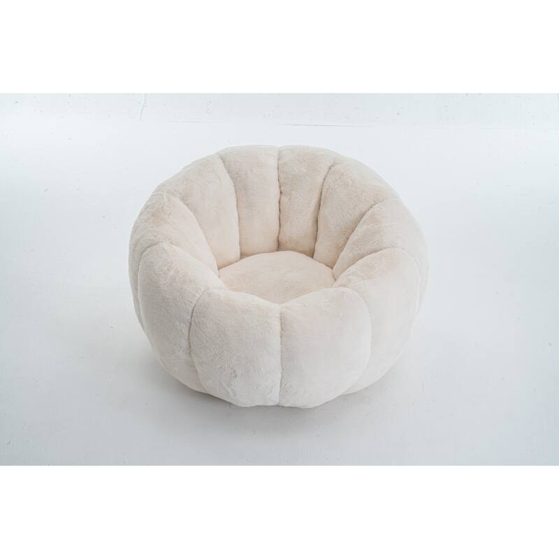 GDFStudio - Faux Fur Floral-Shaped Ultra-Soft Bean Bag Chair