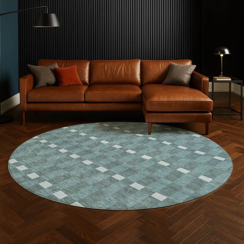 Machine Washable Indoor/ Outdoor Modern Augusta Chantille Rug