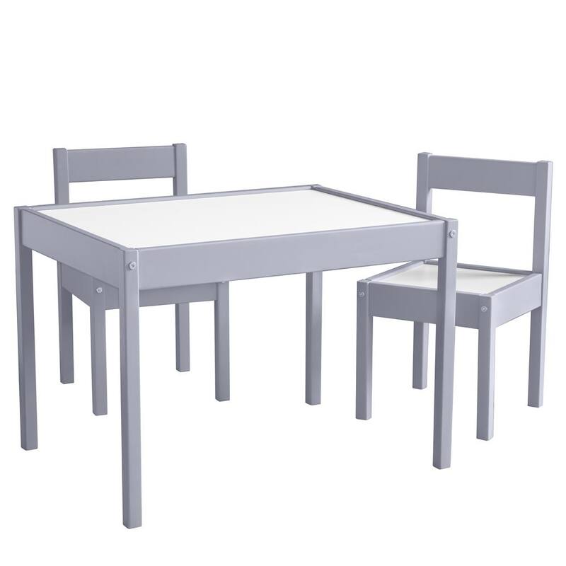 Avenue Greene Dreama 3-PC Kiddy Table & Chair Set - N/A - Grey/White