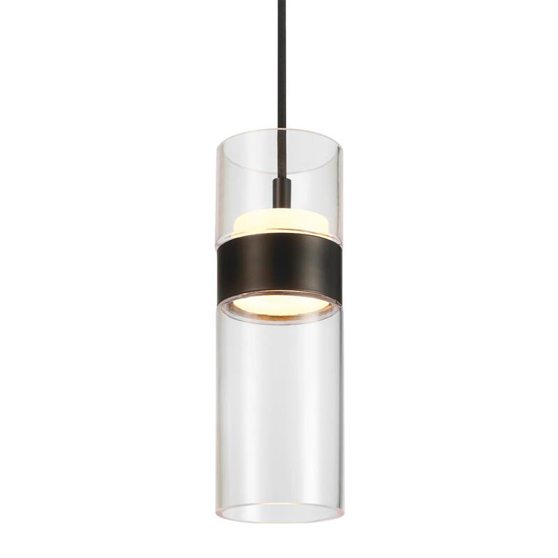 Globe Electric 91010464 4" Wide LED Mini Pendant with Clear Glass - Matte Black