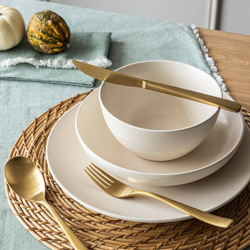 over&back Coupe Semi-Matte Stoneware Dinnerware Set