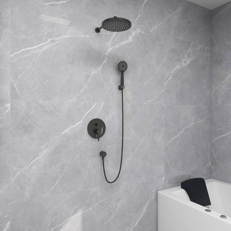 Shower System Set Bathroom 9 Inches Rainfall With Handheld Sower