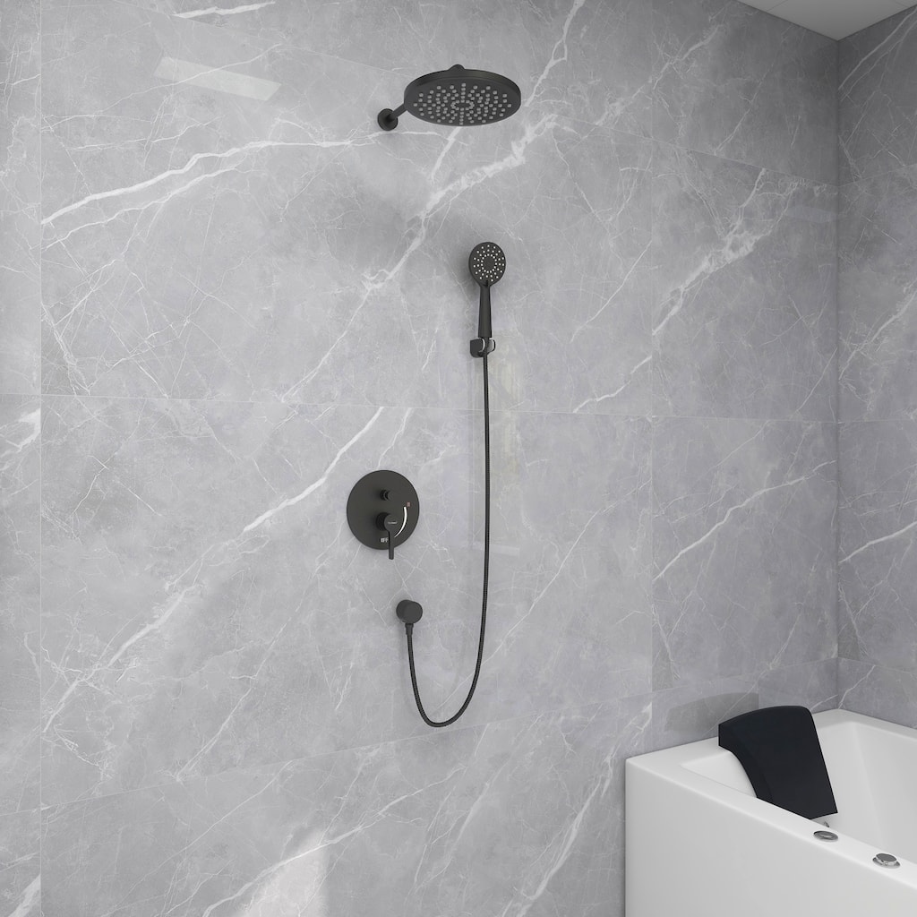 Shower System Set Bathroom 9 Inches Rainfall With Handheld Sower