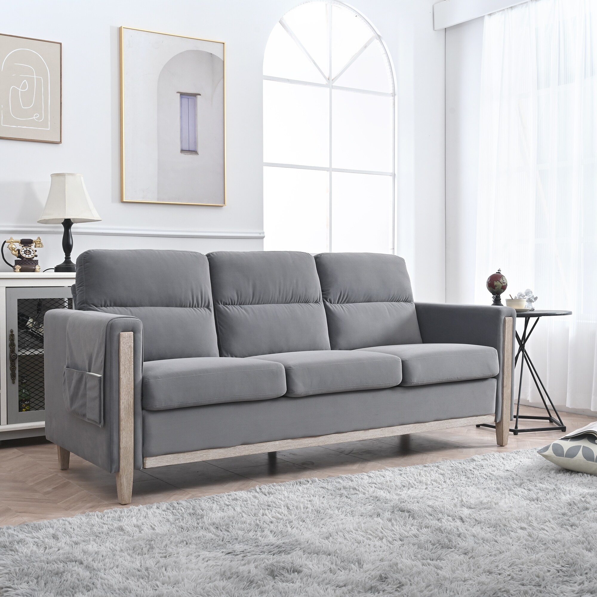 Three seater cheap sofa wooden