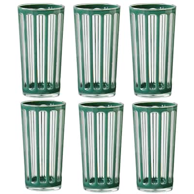Villa 22 oz Green Acrylic Tumbler BPA-Free, Dishwasher Safe, Durable Drinkware Set of 6