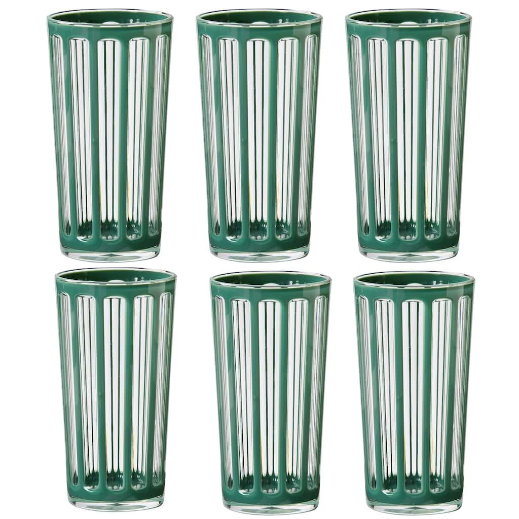Villa 22 oz Green Acrylic Tumbler BPA-Free, Dishwasher Safe, Durable Drinkware Set of 6