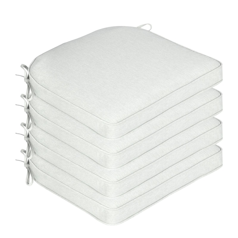 Aoodor Outdoor Dining Chair Cushions Set of 4, Outdoor Chair Pads with Ties, 21 x 21 inch - 21"x21" - Gray