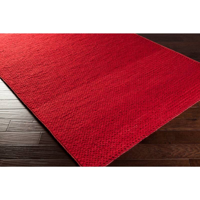 Hand Woven Yale Contemporary Solid Braided New Zealand Wool Area Rug
