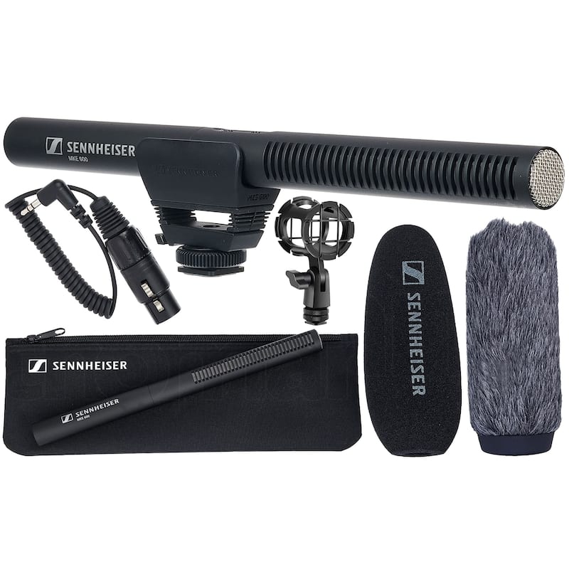 Sennheiser MKE 600 Shotgun Microphone Kit with Shockmount, XLR Adapter & Windscreens for Video & DSLR - Black