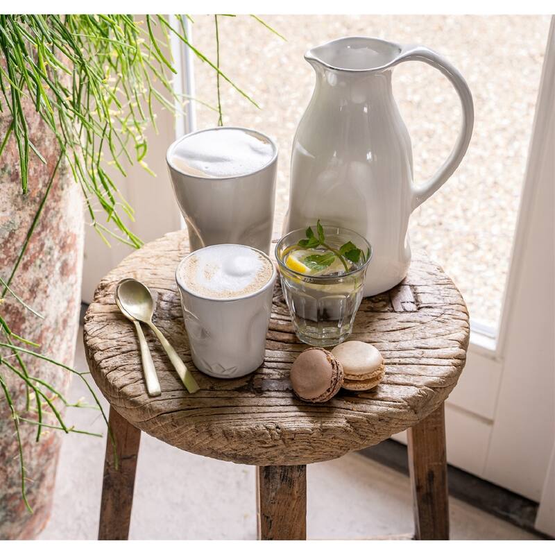 Dented Cup Ceramic - Set of 4 White