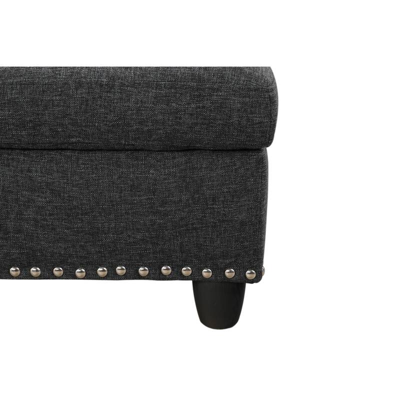Alger 98-inch Wide Left Hand Facing Sofa with Chaise and Ottoman - 98"W x 71"D x 33"H