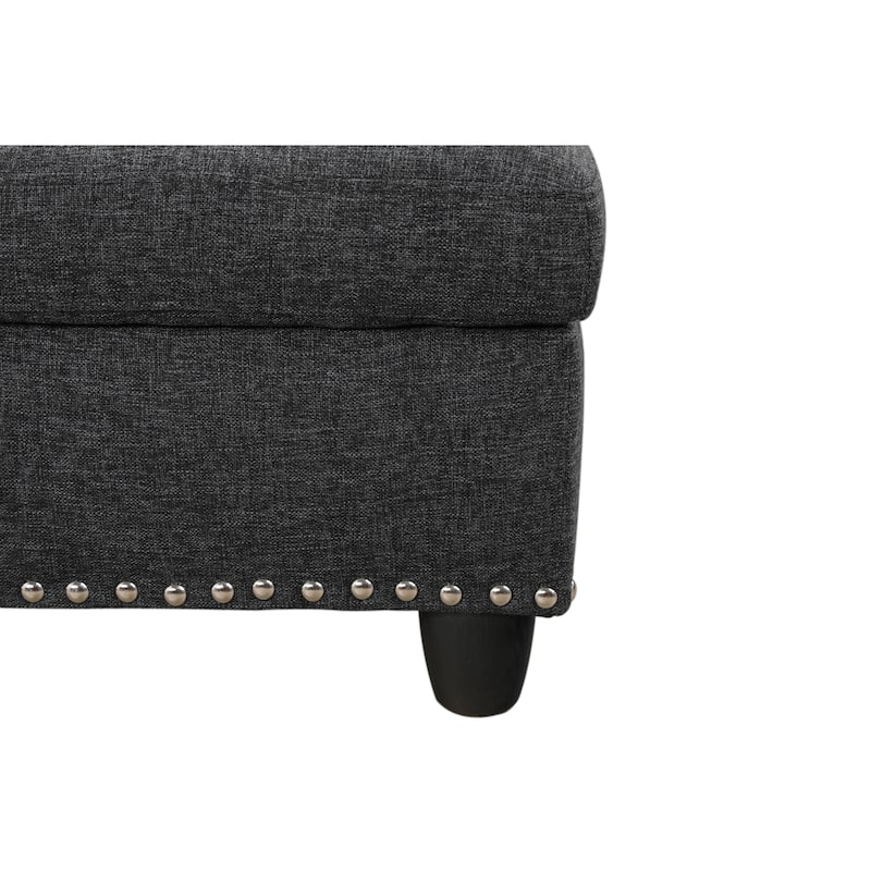 Left-Facing Sofa Chaise with Ottoman for Chic Living Rooms - Black