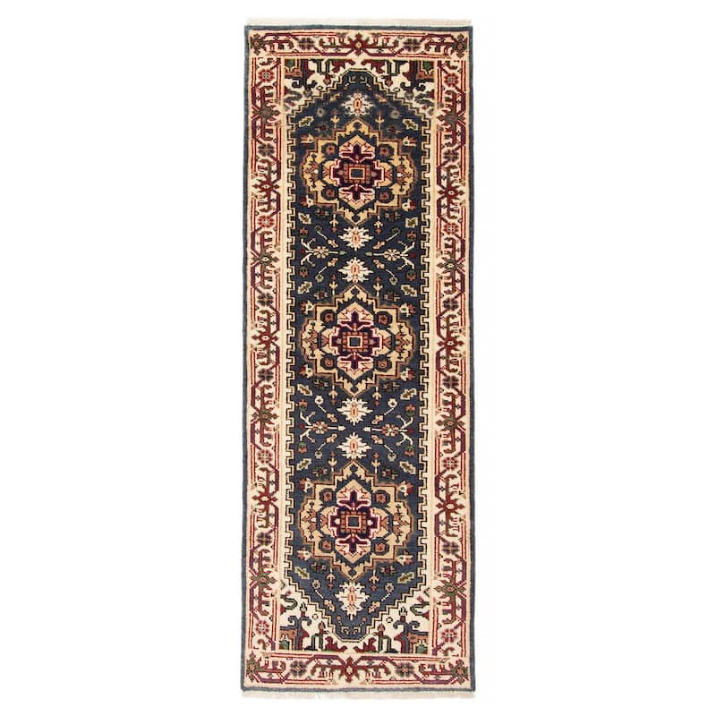 ECARPETGALLERY Hand-knotted Serapi Heritage Navy Wool Rug - 2'6 x 7'8 - Navy - 2'6 x 7'8