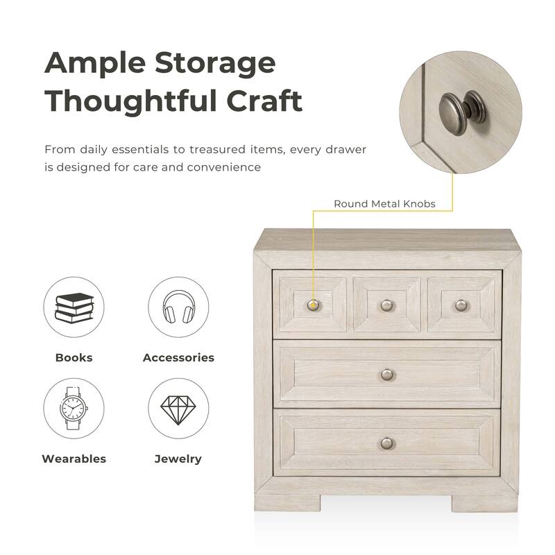 Furniture of America Durem Modern Classic Wood 3-Piece Dresser and 2 Nightstand Bedroom Set