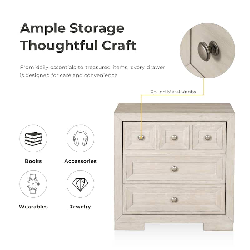 Furniture of America Durem Modern Solid Wood 3-Piece Bedroom Storage Set