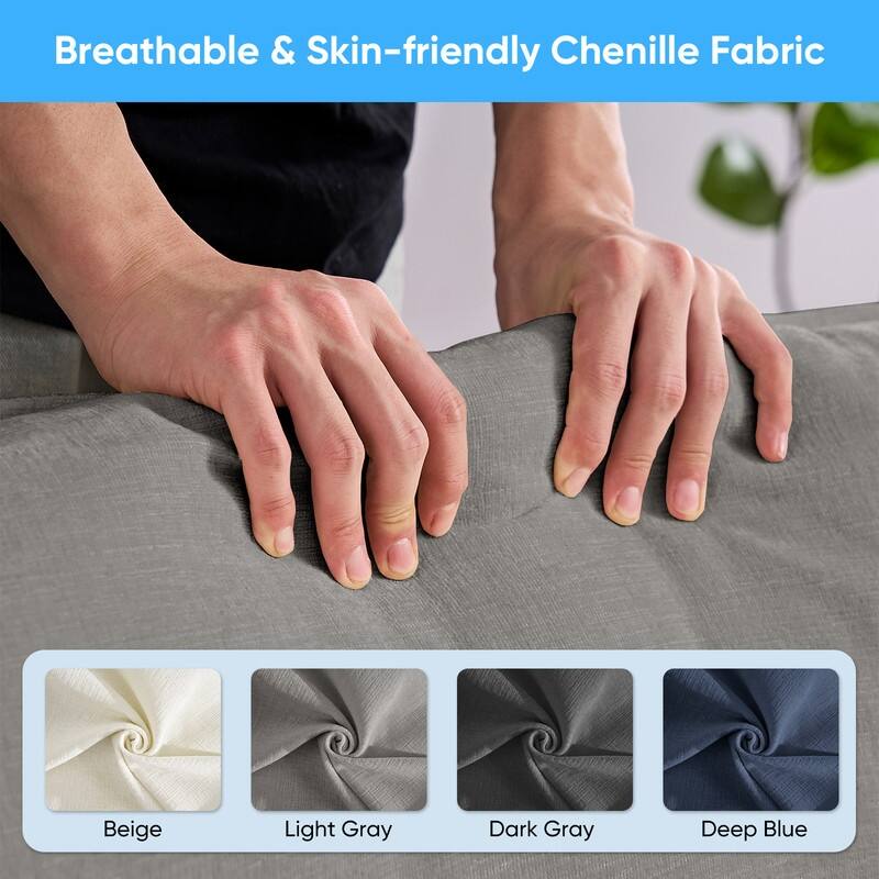 Mixoy 183''U-Shaped Chenille Modular Sectional Sofa,7-Seater Cloud Sleeper Deep Seat Couch with Ottoman and Thickened Cushions