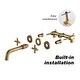 preview thumbnail 10 of 8, Double Handle 3 Holes Wall Mounted Bathroom Sink Faucet