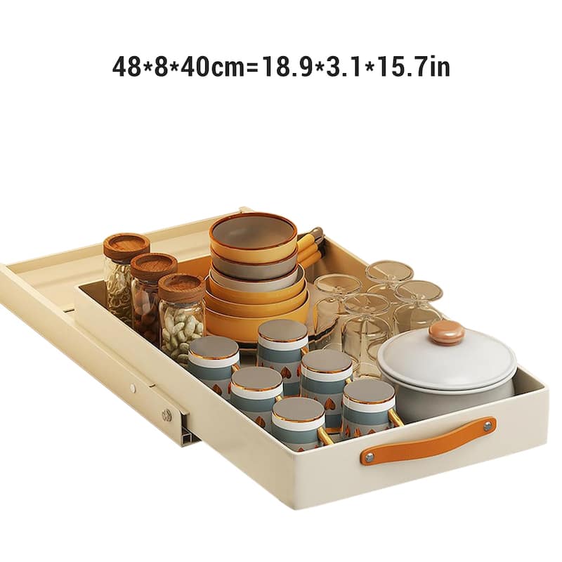 Slide Out Under Sink Cabinet Organizer, Adhesive Slide Out Pantry Shelves, Drainage Tray Rack Pull Out Organizer