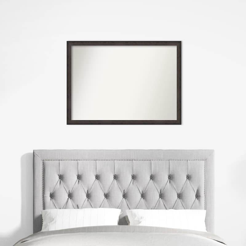 Dappled Narrow Non-Beveled Wood Framed Wall Mirror