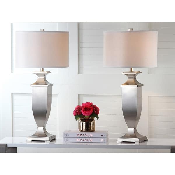 Safavieh Lighting 32 Inch Ambler Nickel Table Lamp Set Of 2 15 X15 X31 5 On Sale Overstock 9527318