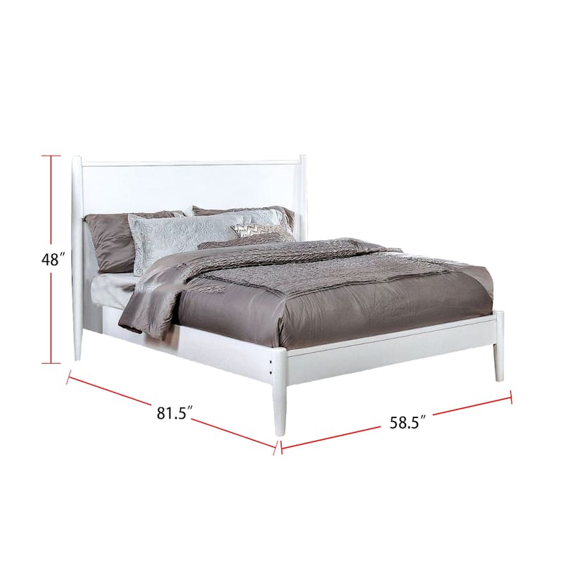 Wooden Platform Bed With Round Tapered Legs