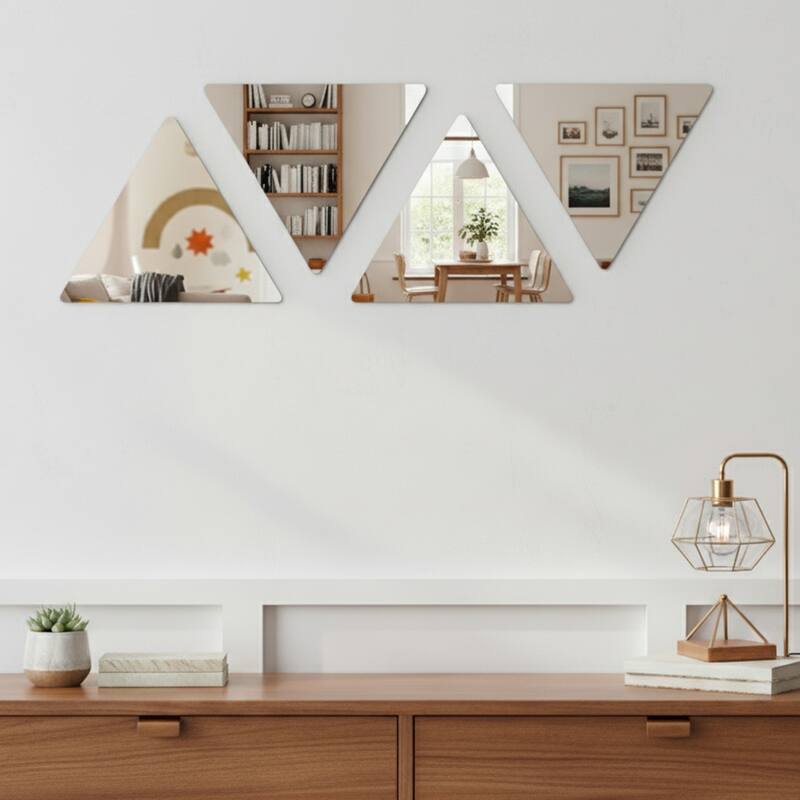 Small Decorative Wall Self Adhesive Shaped Mirrors - Set of 4