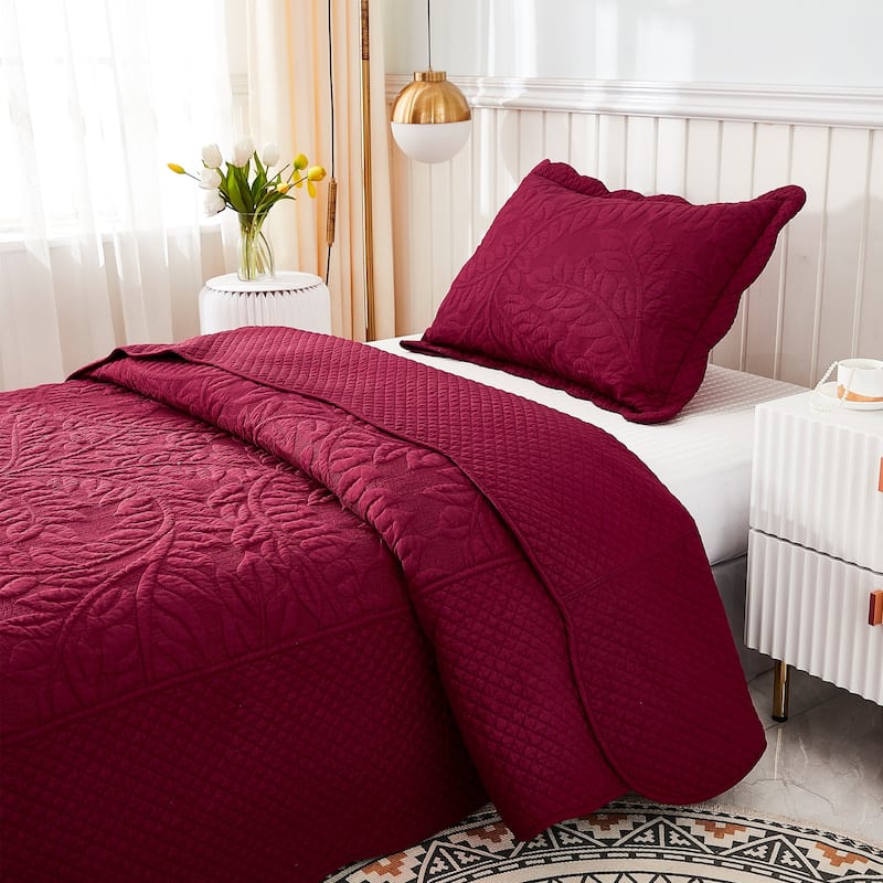 MarCielo 3 Piece Cotton Oversized Bedspread Quilt Set Tmonica