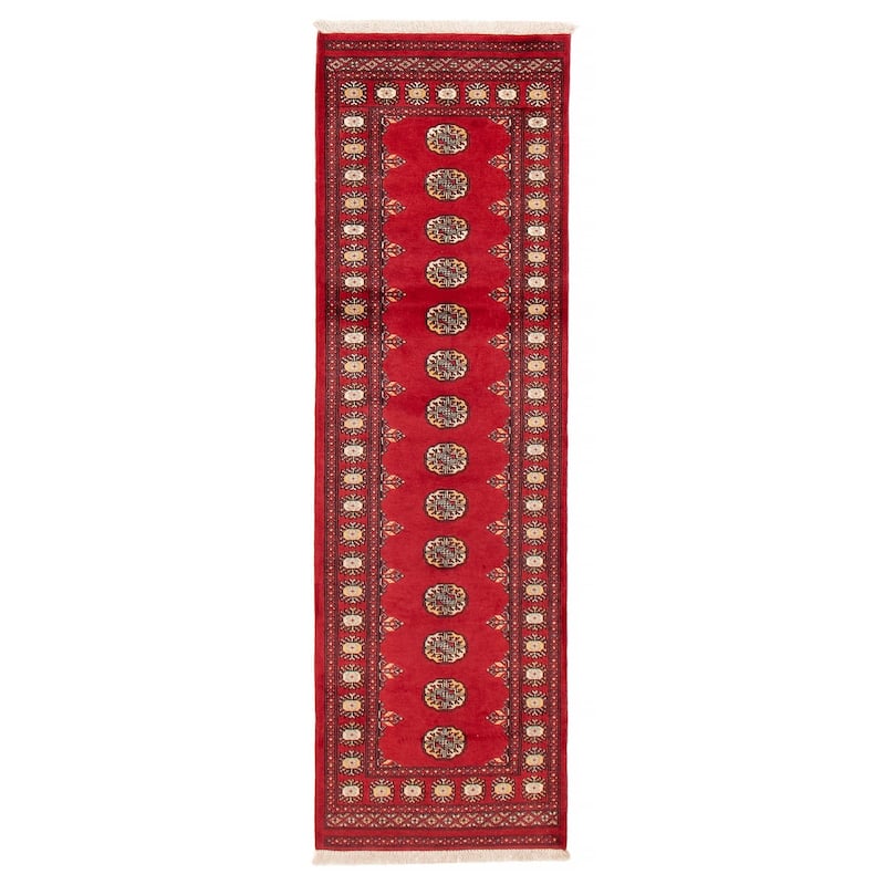ECARPETGALLERY Hand-knotted Peshawar Bokhara Red Wool Rug - 2'7 x 8'3 - 2'7 x 8'3 - Red