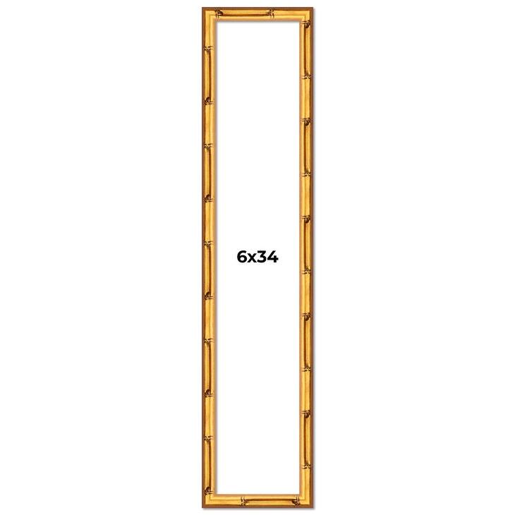 6x34 Frame Gold Bamboo Picture Frame Modern Photo Frame Includes UV Acrylic Shatter Guard Front Acid Free Foam Backing Board