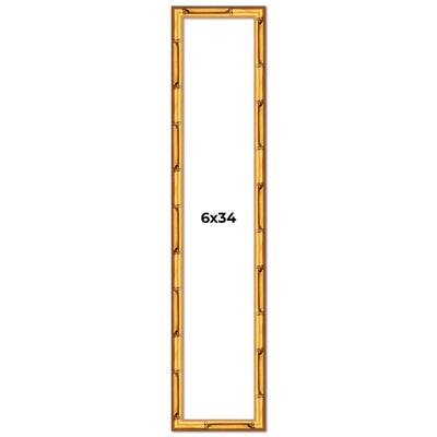 6x34 Frame Gold Bamboo Picture Frame Modern Photo Frame Includes UV Acrylic Shatter Guard Front Acid Free Foam Backing Board