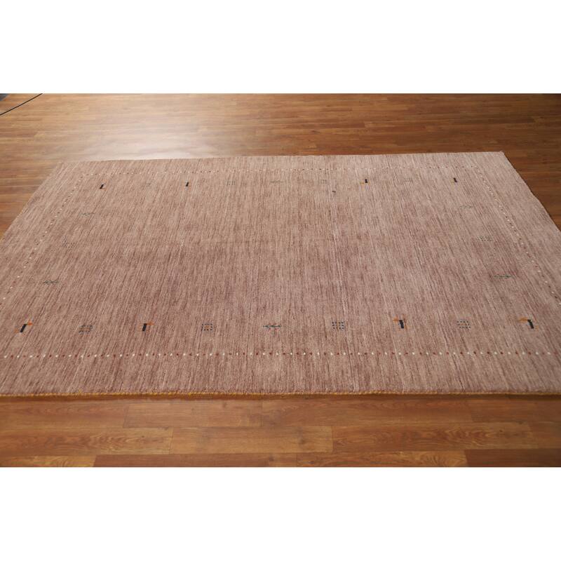 Hand Knotted Oriental 100% Wool Carpet Tribal Tribal Brown Gabbeh Area Rug - 7' 10'' X 5' 0''