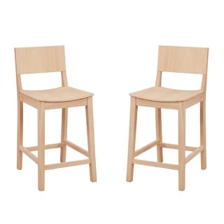 Linon Dahlia Wood 24-Inch Armless Counter Stool (Set of 2)