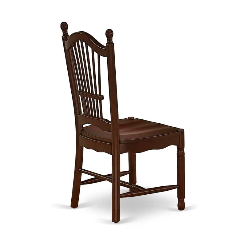 East West Furniture Dining Set Contains a Round Dining Room Table with Pedestal and Wood Seat Chairs, Mahogany(Pieces Options)
