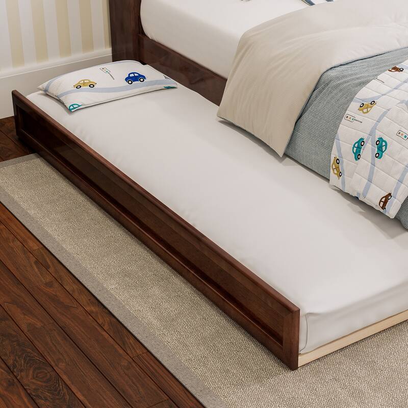 Everett Platform Bed with Panel Footboard and Twin Trundle