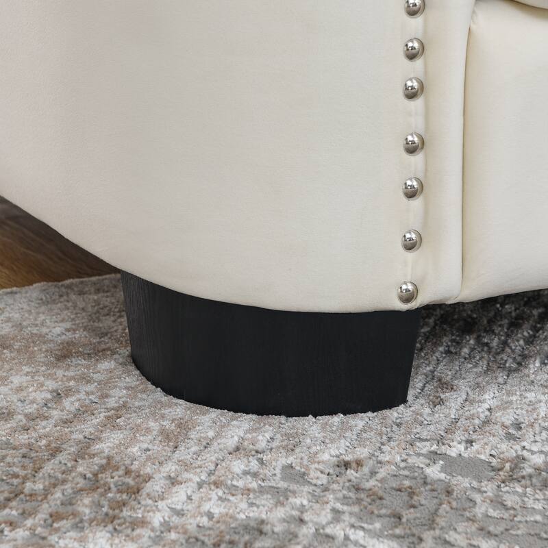 3-Seater & 2-Seater Velvet Sofa Duo with Nailhead Accents for Home