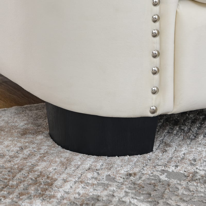 82Inch Modern Chesterfield Velvet Sofa,Corner Sofa Covers 5 Seat Nail