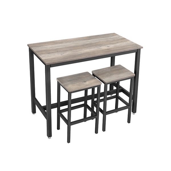 VASAGLE Bar Table Set, Bar Table with 2 Bar Stools - Bed Bath