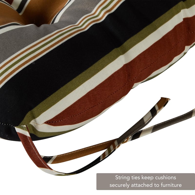 Brick Stripe 20-inch Outdoor Dining Seat Cushion (Set of 2)