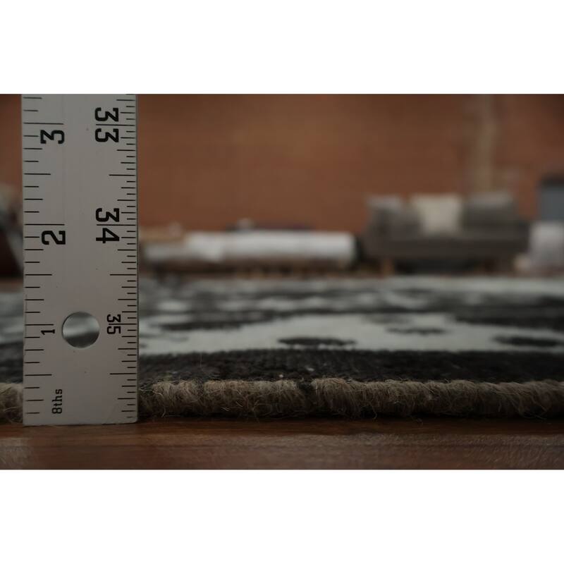 Hand Knotted Oriental 100% Wool Carpet Traditional Floral Greys & Charcoal Tabriz Area Rug - 12' 5'' X 9' 4''