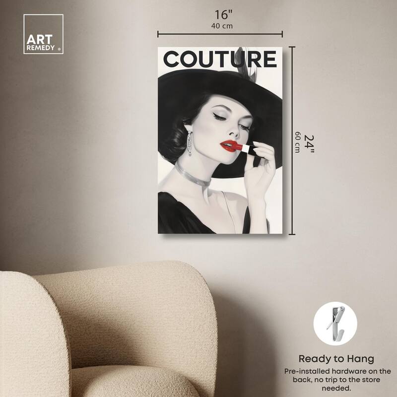 Lipstick Magazine Cover Canvas by Art Remedy, Gallery Wrapped
