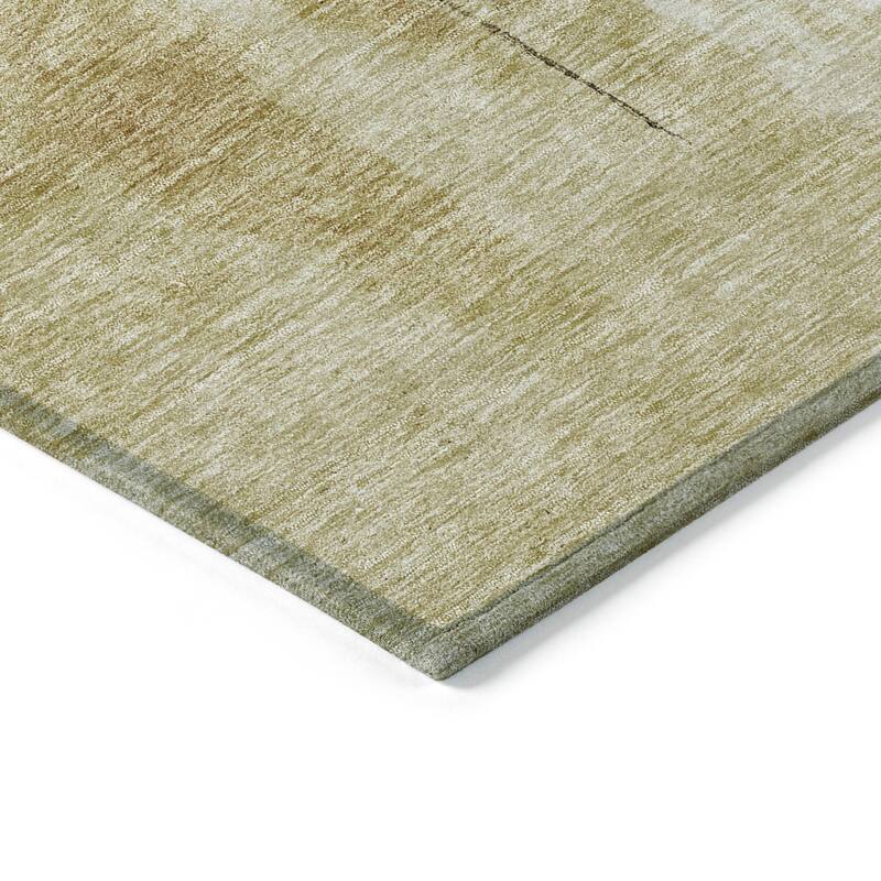 Machine Washable Indoor/ Outdoor Contemporary Abstract Chantille Rug
